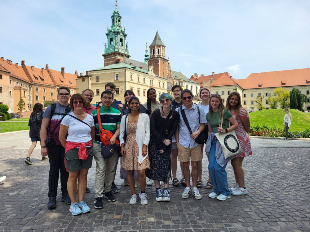 At Memory's Edge seminar participants outside the Royal Castle in Warsaw, Poland. Assistant Director of the Global Experi...