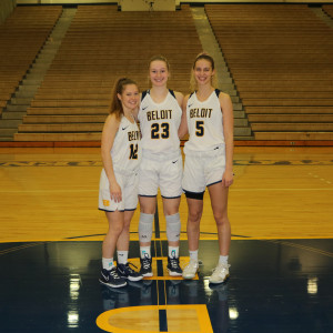 Clinton, Wis., natives Hannah Welte, Addy Ciochon, and Liz Kalk (all class of 2024) have shot hoops together since they were in grade school. Now, they’re continuing the tradition at Beloit College.