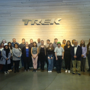Students, faculty, and staff on the April 6 Career Trek trip spent the morning learning the ins and outs of Trek Bicycles at the global headquarters.