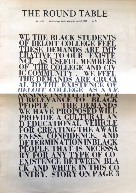 圆桌报的头版宣布了黑色诉求