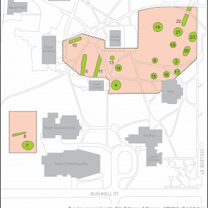贝洛伊特学院土丘地图。地图由Shannon Fie绘制。