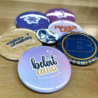 A selection of clip-on buttons for Beloit College and its programs.