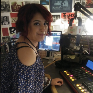 Ericka Corral’22 hosting a radio show at Beloit in 2019.