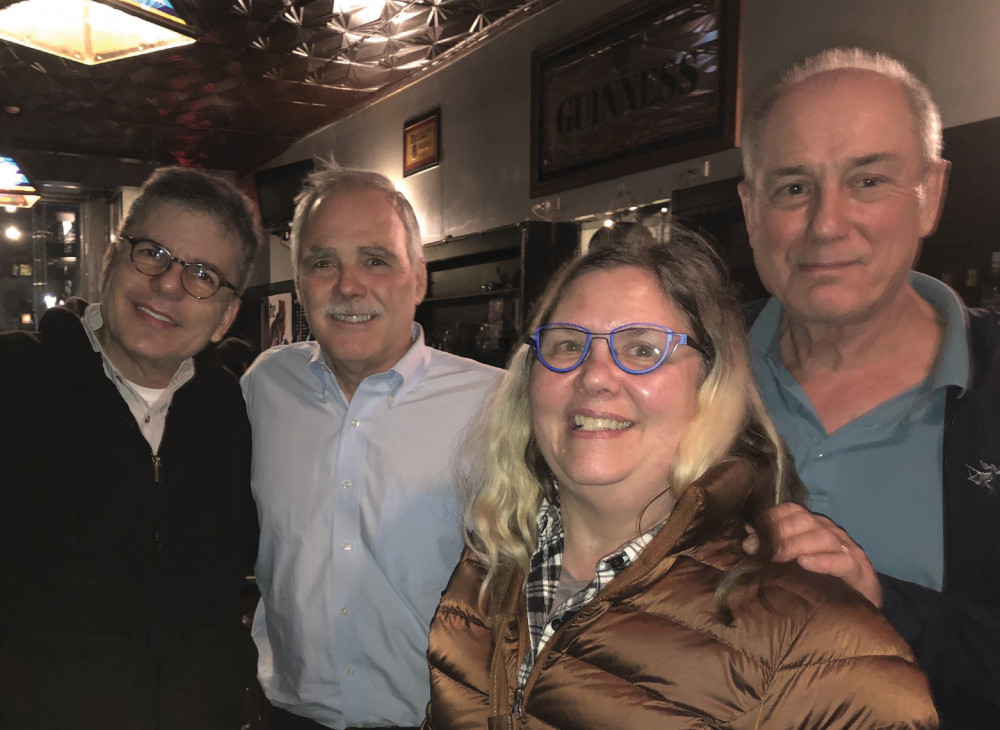 Longtime friends Dan Stohr'78, Andy Davis'79, Polly Hoover'78, and Tom Hoffer'79 snapped a quick pic of a recent mini reunion.