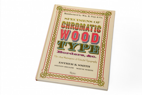 彩色木材类型、边框标本。1874年彩色印刷术的杰作…