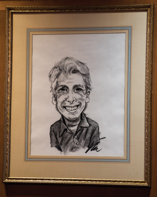 A caricature of President Scott Bierman.