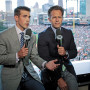 As fans file into Comerica Park in Detroit, Mich., Joe Davis’10, left, and former Los Angeles Dodgers first-baseman Eric Karros preview a Detroit Tigers-Kansas City Royals match-up for Fox Sports.